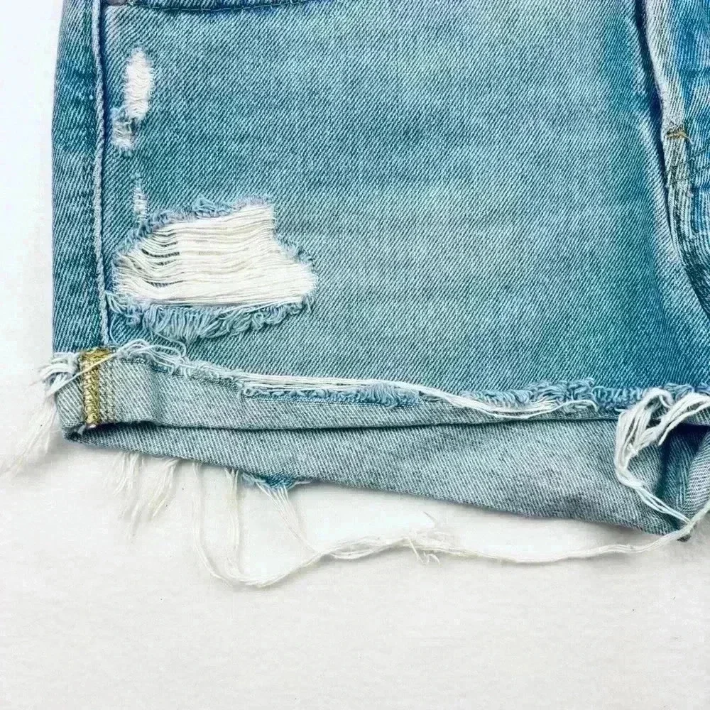 BDG Mid-Rise Tomgirl Button Fly Cheeky Denim Fray Cuffed‎ Jean Short Size 27